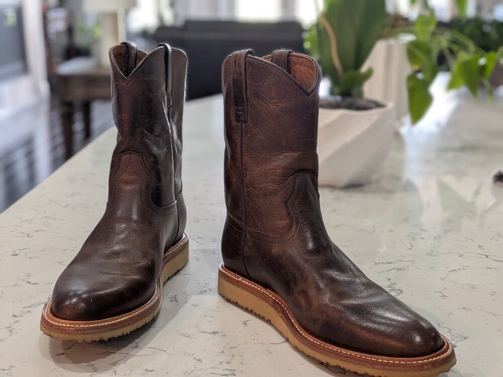 NEW Huckberry Rhodes Roper Boot Caliber Men's Size 10 Brown Western Boot (1175)